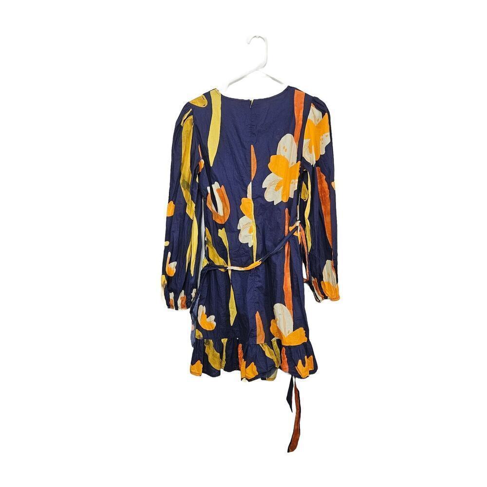 Never Fully Dressed Balloon Sleeve Mini Wrap Dress All Over Print Size 8 Medium - Picture 2 of 9